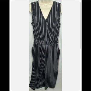 Vintage Time And Tru Women's Sleeveless Jumpsuit With Pockets M (8-10) V-Neck